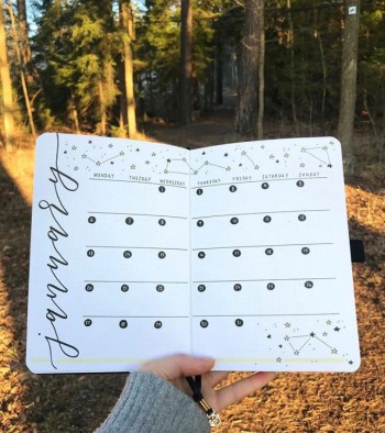 Great Bullet Journal Spread Ideas for January bulletwithe