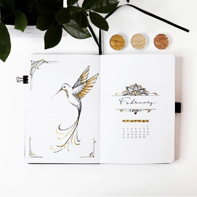 Great February Bullet Journal Ideas Cover Page Journal Away