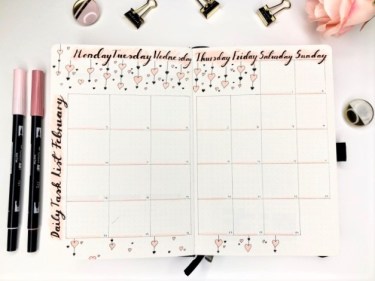 Great February Bullet Journal Ideas Daily Task List (3)