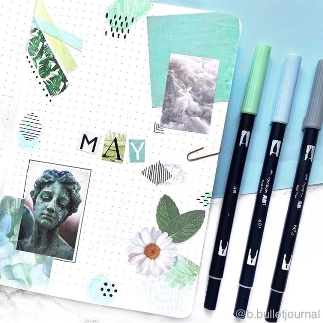 Great Bullet Journal Spread Ideas for May Cover Page b.bulletjournal