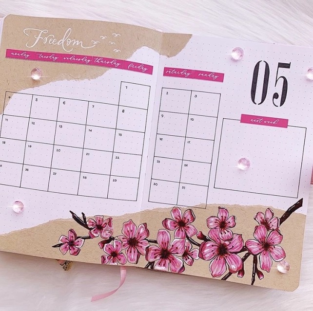 Great Bullet Journal Spread Ideas for May Monthly Spread Journal with Kate