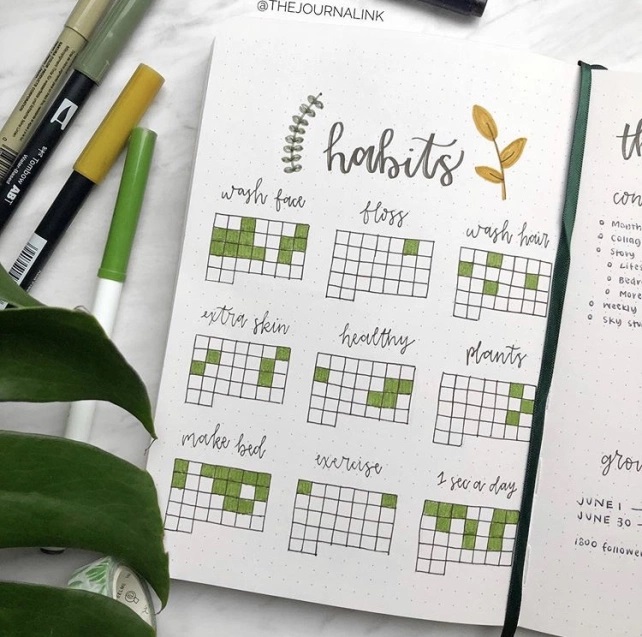 Great Bullet Journal Spread Ideas for June Habit Tracker Journal Ink