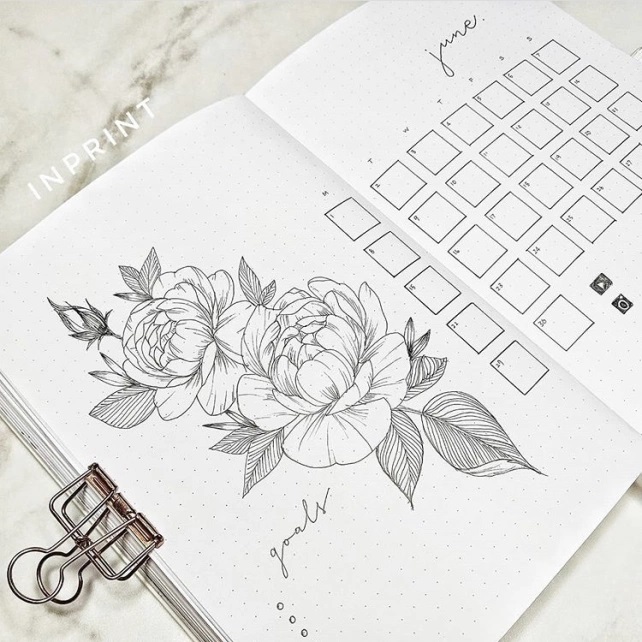 Great Bullet Journal Spread Ideas for June Monthly Spread Aska Inprint