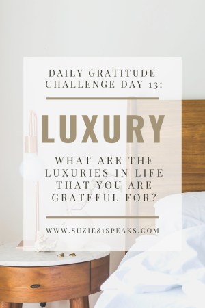 Daily Gratitude Challenge What luxuries in life are you grateful for