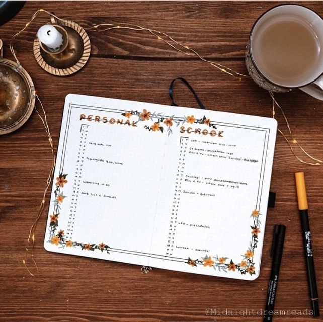 Great Bullet Journal Spread Ideas for September Monthly Log